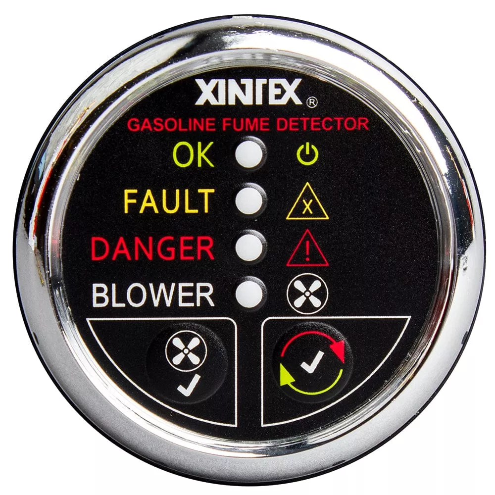 Xintex Gasoline Fume Detector & Blower Control w/Plastic Sensor – Chrome Bezel Display