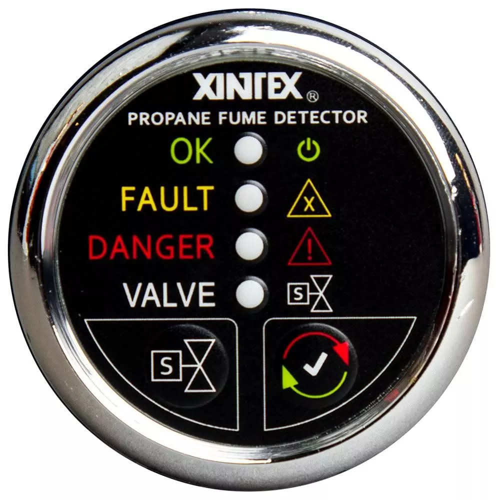 Xintex Propane Fume Detector w/Automatic Shut-Off & Plastic Sensor - No Solenoid Valve - Black Bezel Display - P-1BNV-R