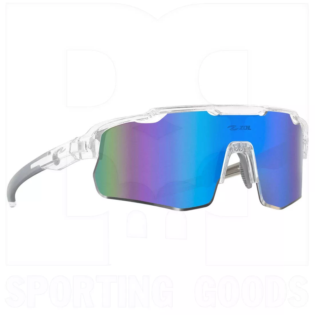 Zol Marathon Sunglasses Clear with Royal Blue Lens