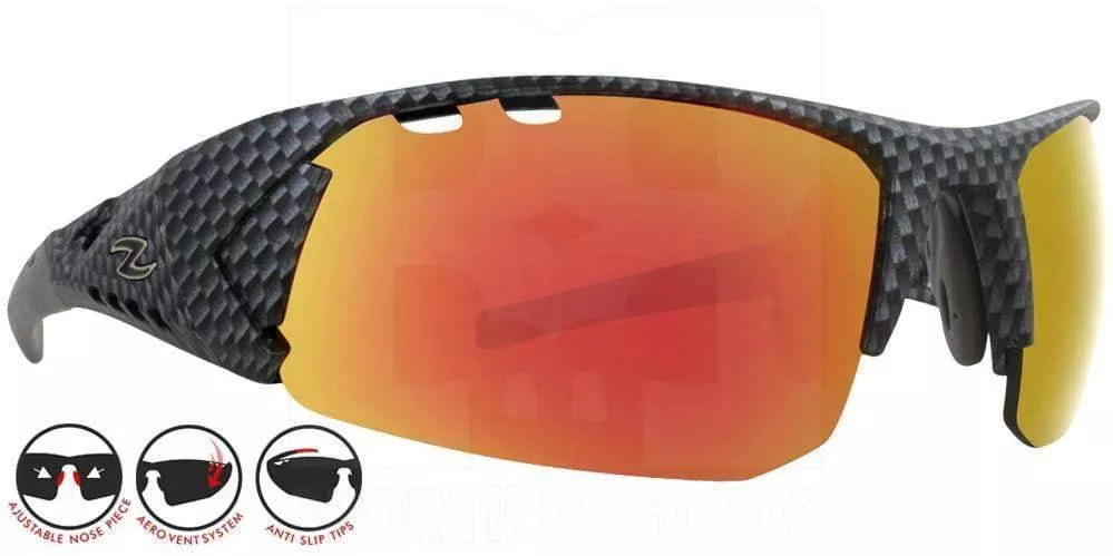 Zol Sprinter UV Protection Sunglasses Carbon w/ Red Lens