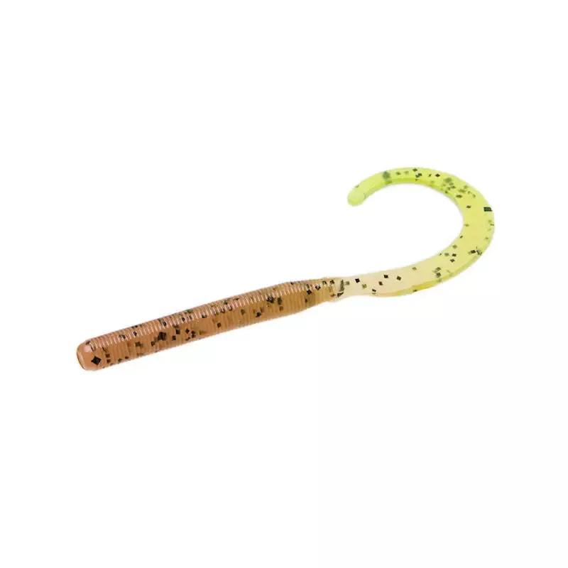 Zoom Curly Tail Worm – Pumpkin Chartreuse